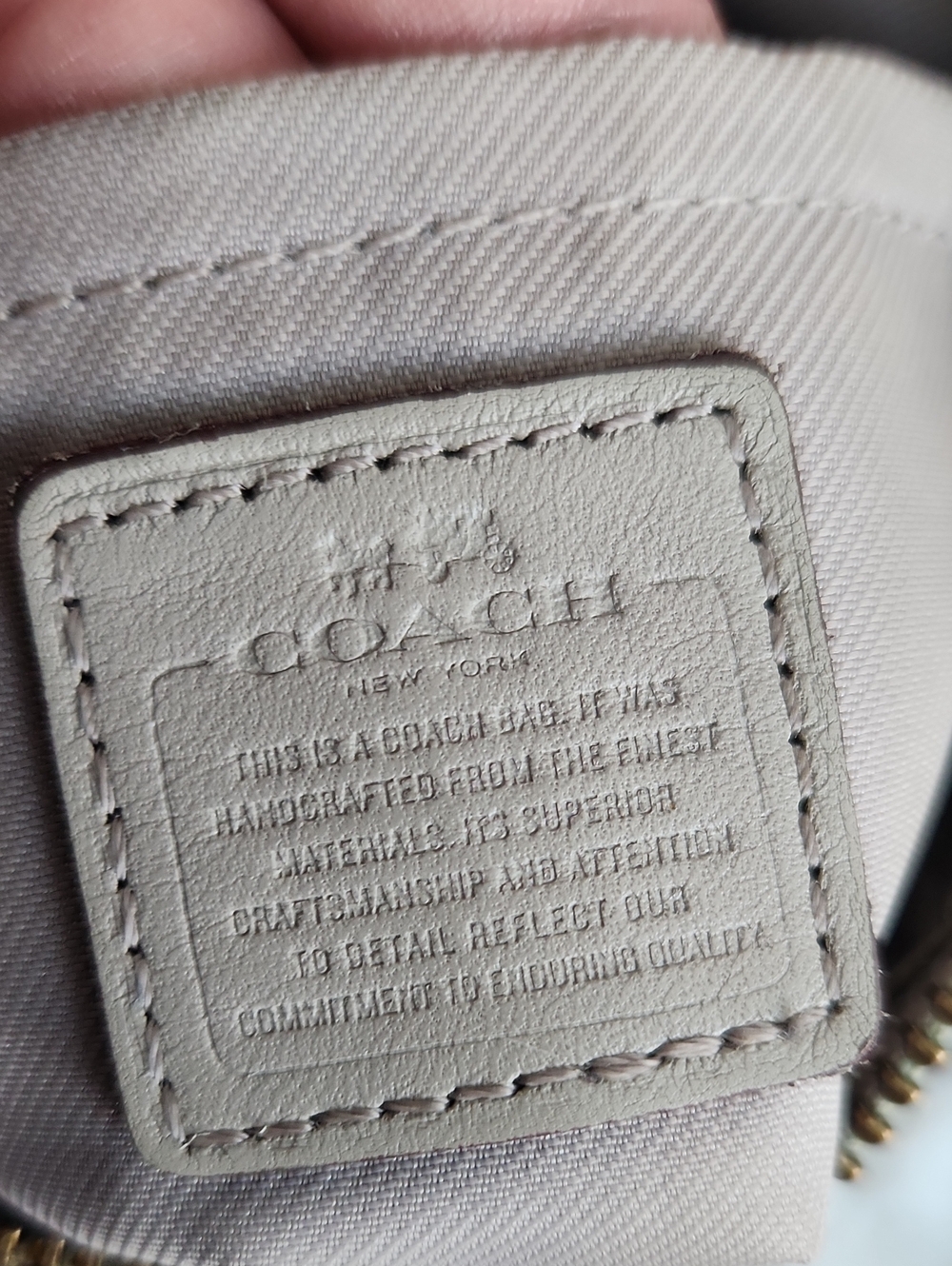 Coach Pebbled Leather Crossbody Bag in Taupe with Silk Scarf Final Sale - Picture 10 of 12